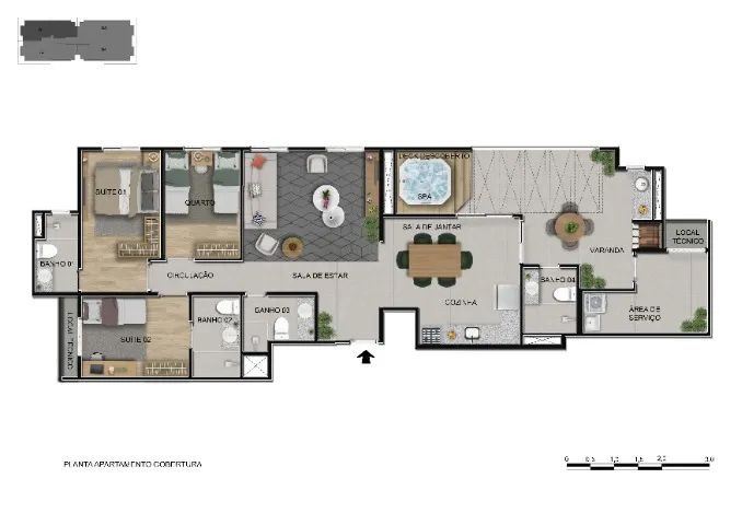 Joeasilva - Cobertura Linear de 132m² com 3 Quartos, Suítes e 2 Vagas (Sinal: 58 mil)