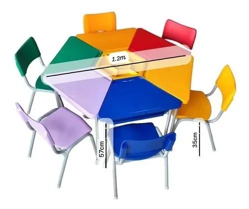 Conjunto de Mesa Hexagonal com 6 Cadeiras  - Foto 2