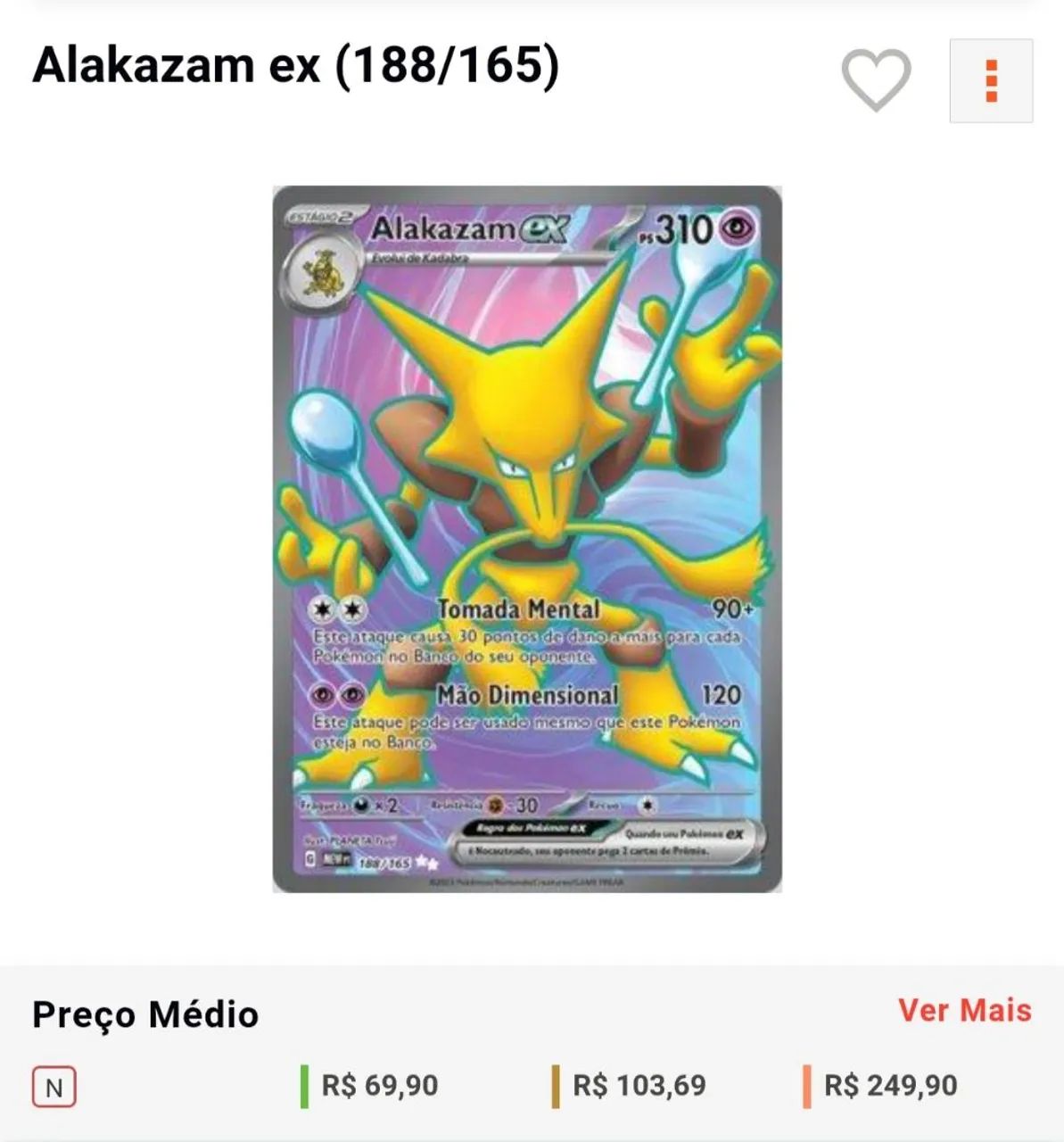 Alakazam EX - Carta Pokémon - Foto 2