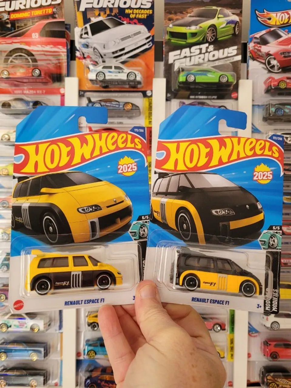 Dupla Renault Espace F1 Lacrada Amarelo e o Preto Hot Wheels