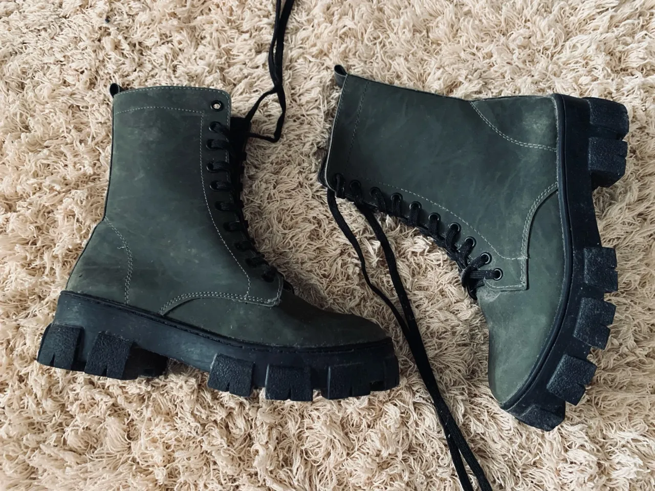 Botas Coturno Tratorada Verde Militar