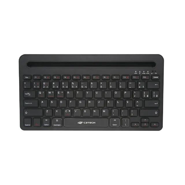 Teclado Sem Fio BluetoothUSB C3Tech K-BT100BK Preto Recarregável - WZetta