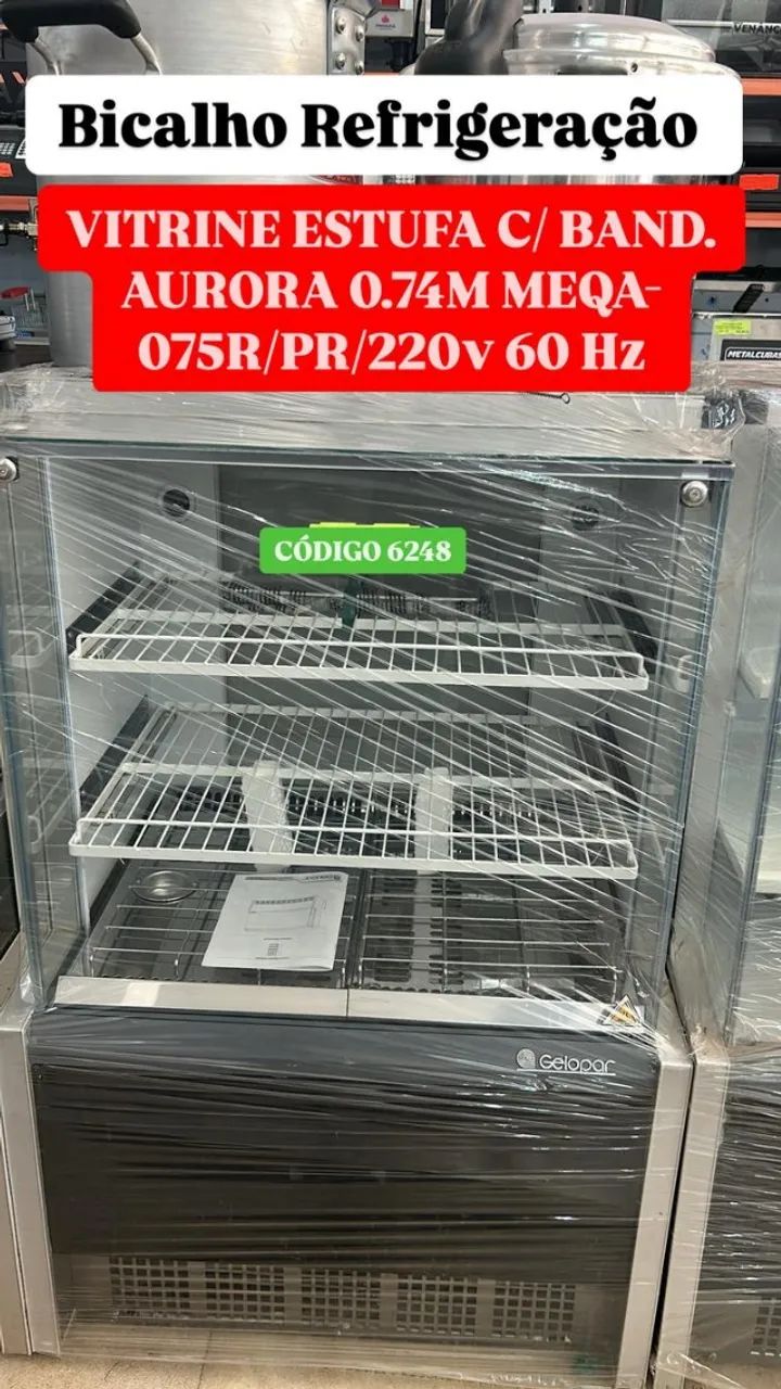 VITRINE ESTUFA COM BANDEJA AURORA 0,74M NOVA