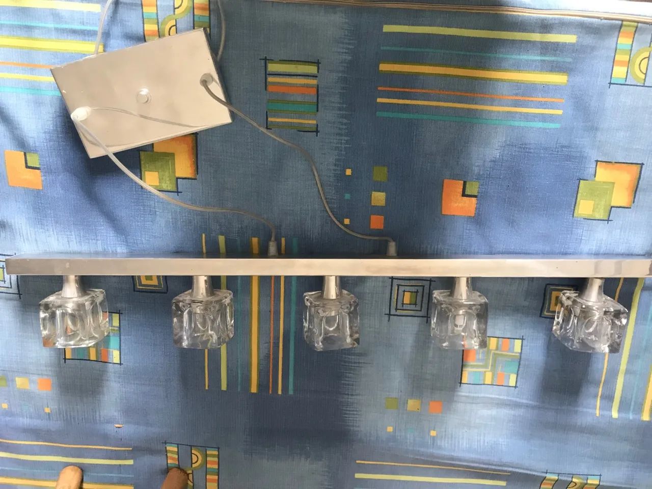 Lustre moderno de vidro e inox - Foto 4