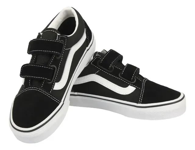 Tenis Vans Old Skool V Preto e Branco com Velcro - Foto 2