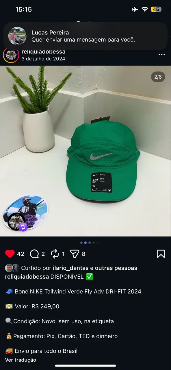 BONÉ NIKE TAILWIND DRI FIT FLY CAP ORIGINAL NOVO 