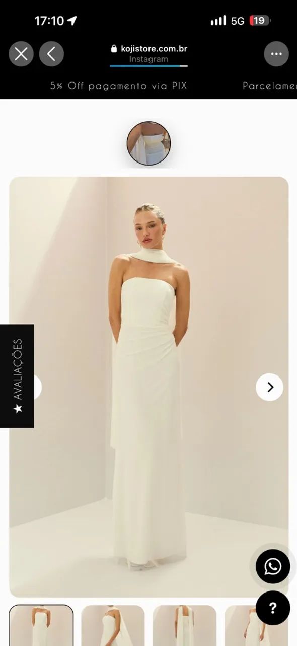 Vestido de casamento off White sofisticado e intimista 