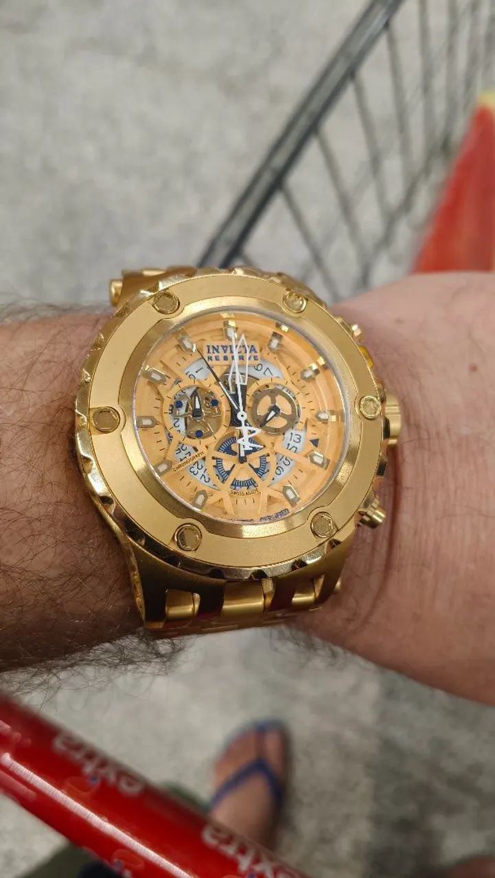 Relógio invicta original dourado funcionando perfeitamente  - Foto 4