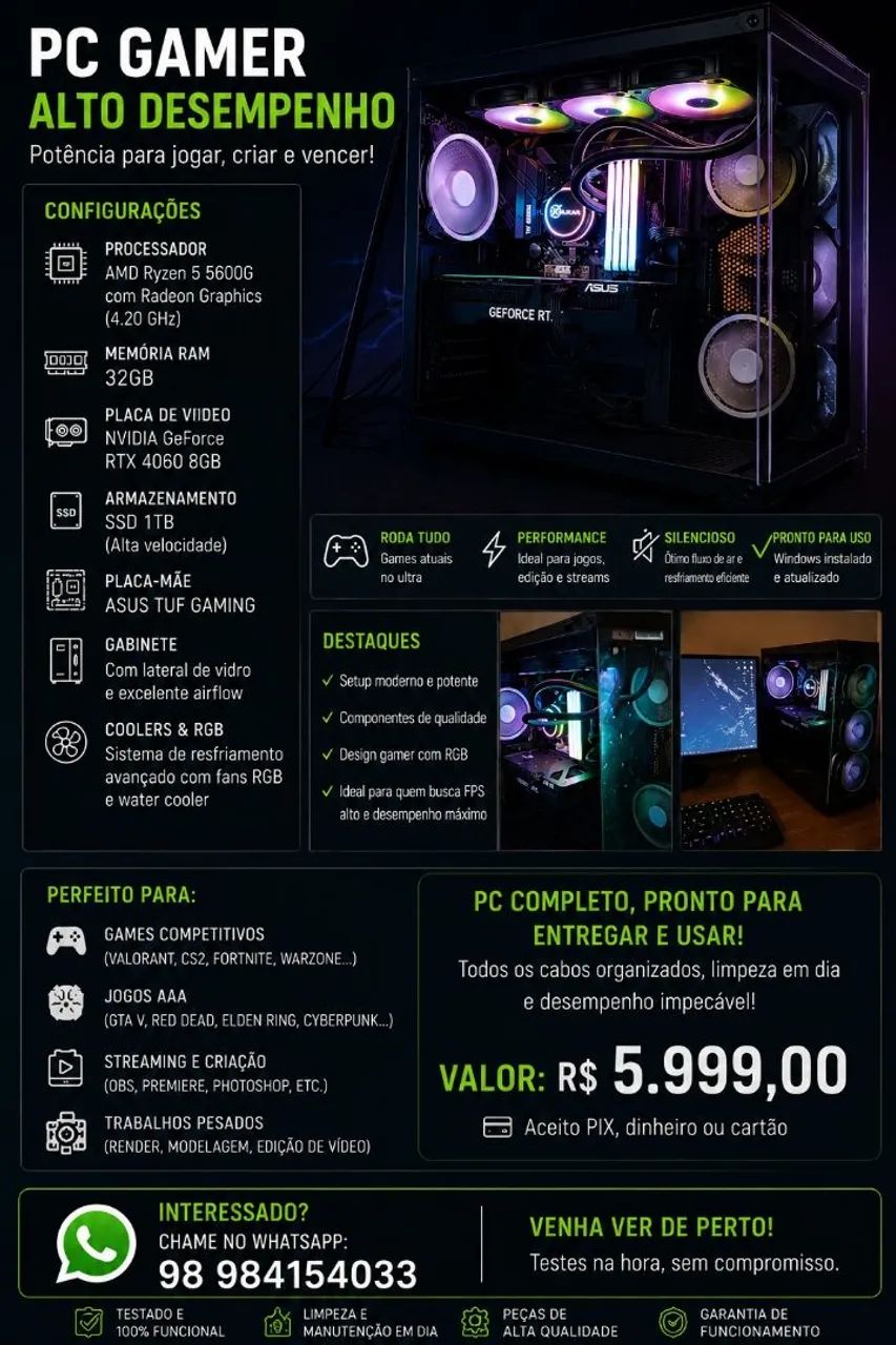 Vendo ou troco PC gamer 