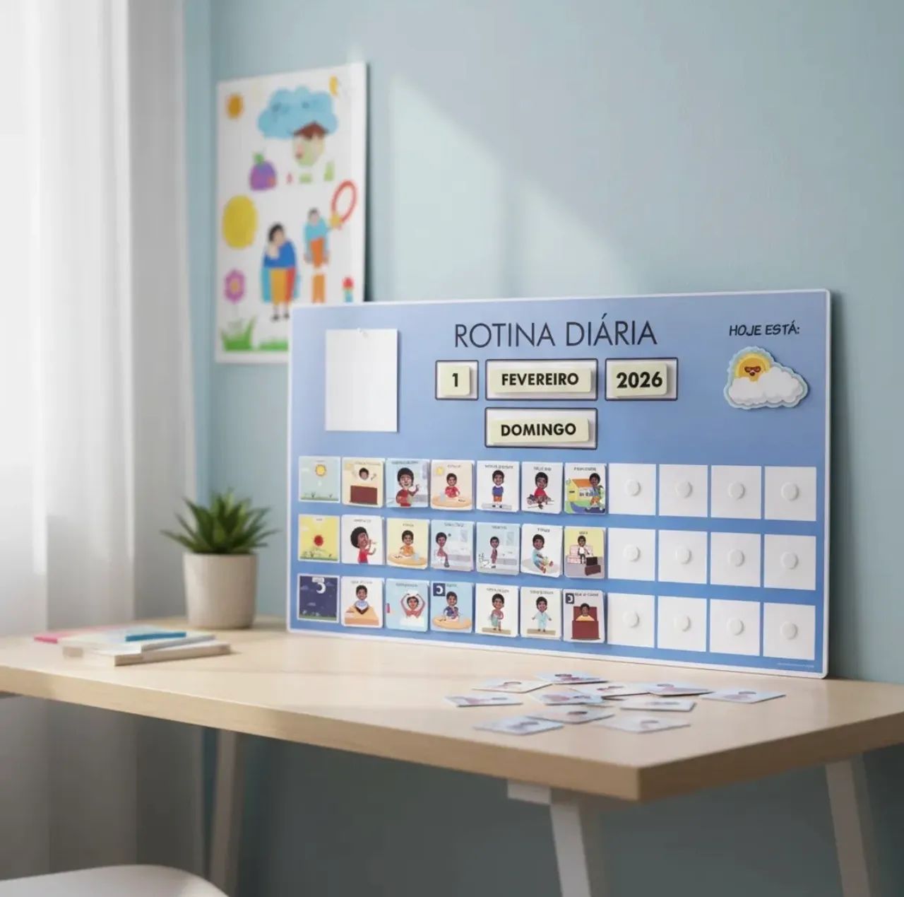 Painel de rotina autismo - 50 cartões de atividades diárias  - Foto 4