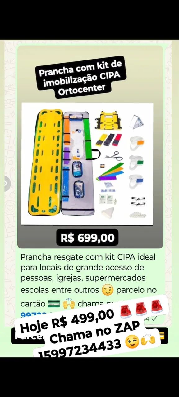 Prancha resgate com kit CIPA 