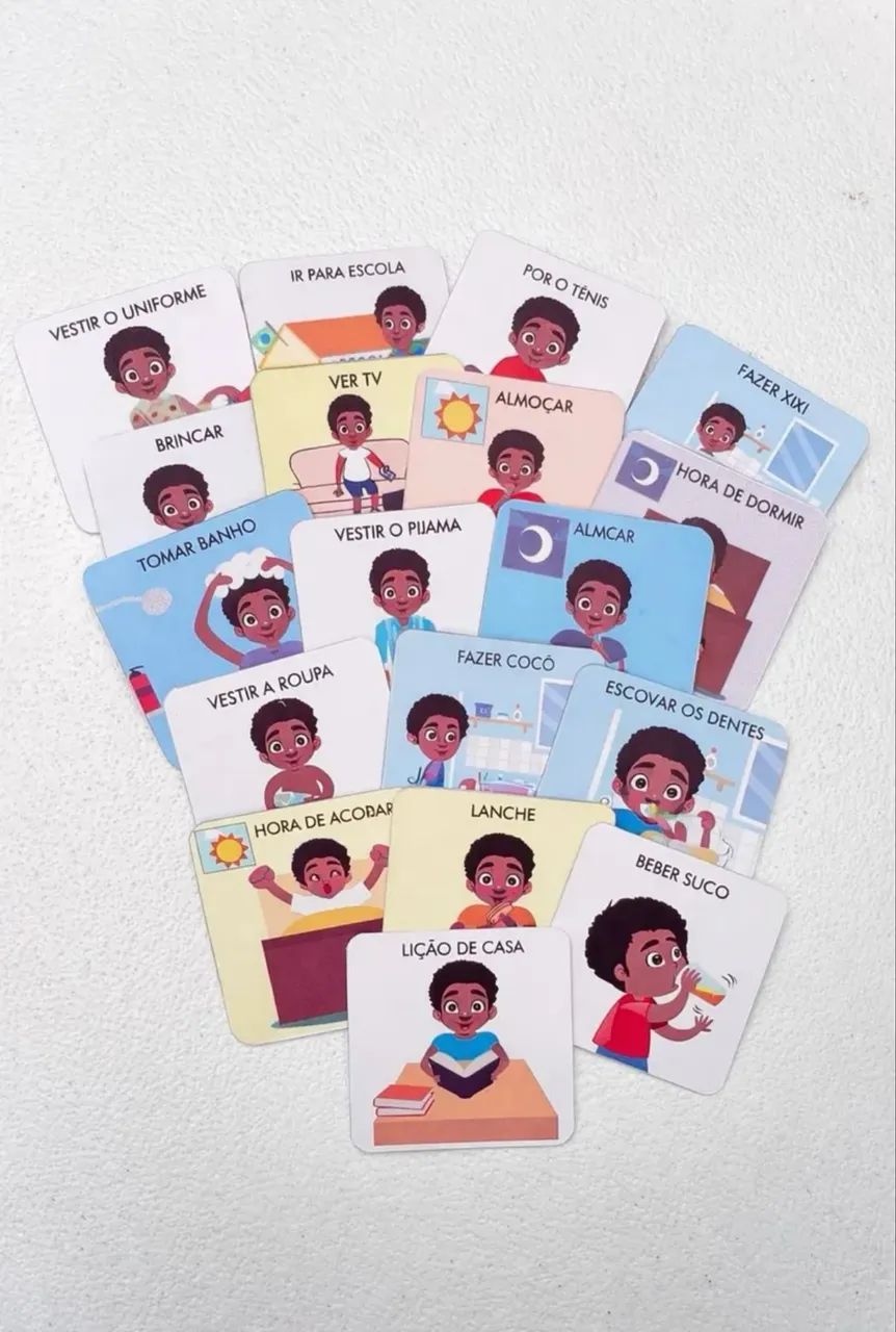 Painel de rotina autismo - 50 cartões de atividades diárias  - Foto 3