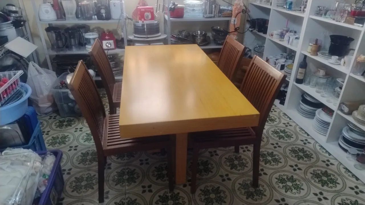 Mesa madeira com 4 cadeiras Tramontina  - Foto 3