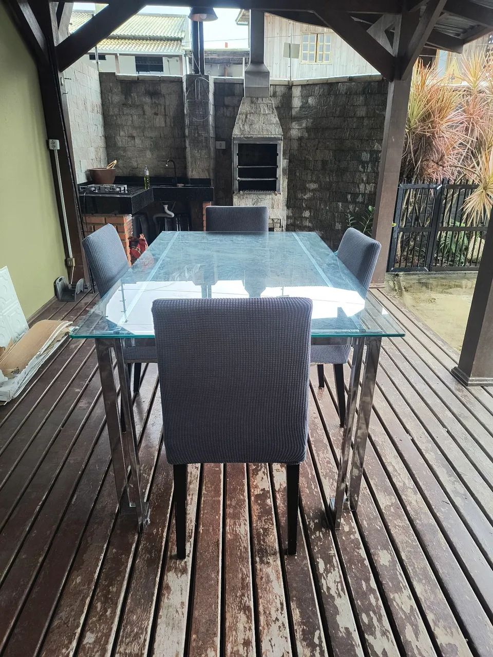 Mesa de vidro com pés cromado  - Foto 2
