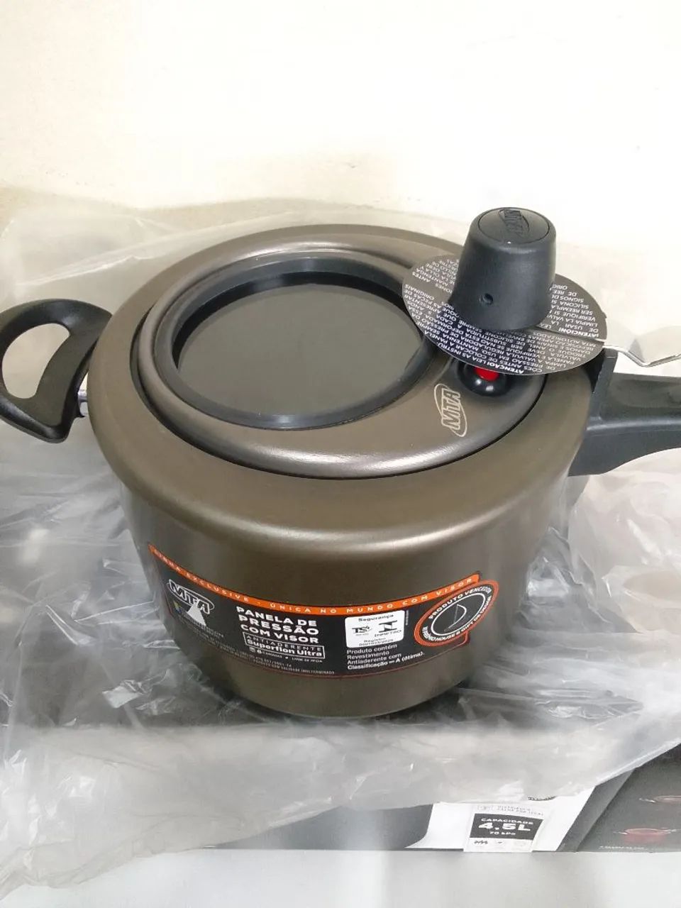 Panela Pressão Visor Vidro 4,5 L - Nova  - Foto 3