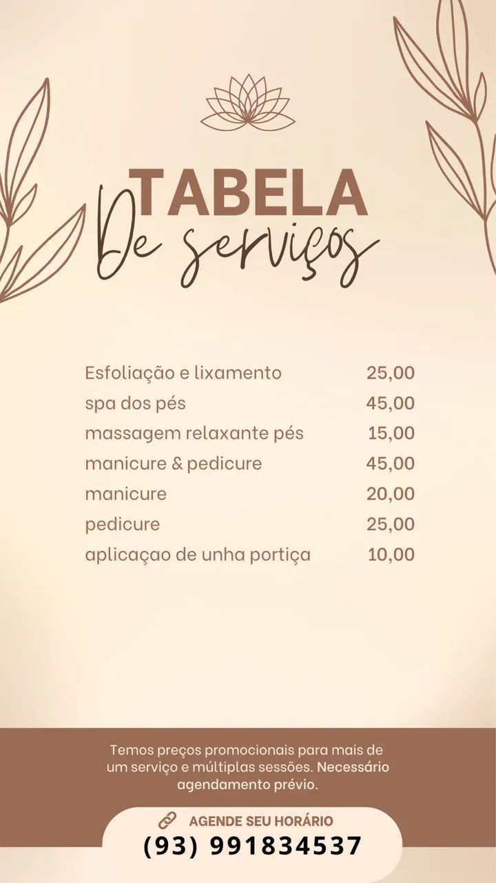 Faço unhas a domicílio 