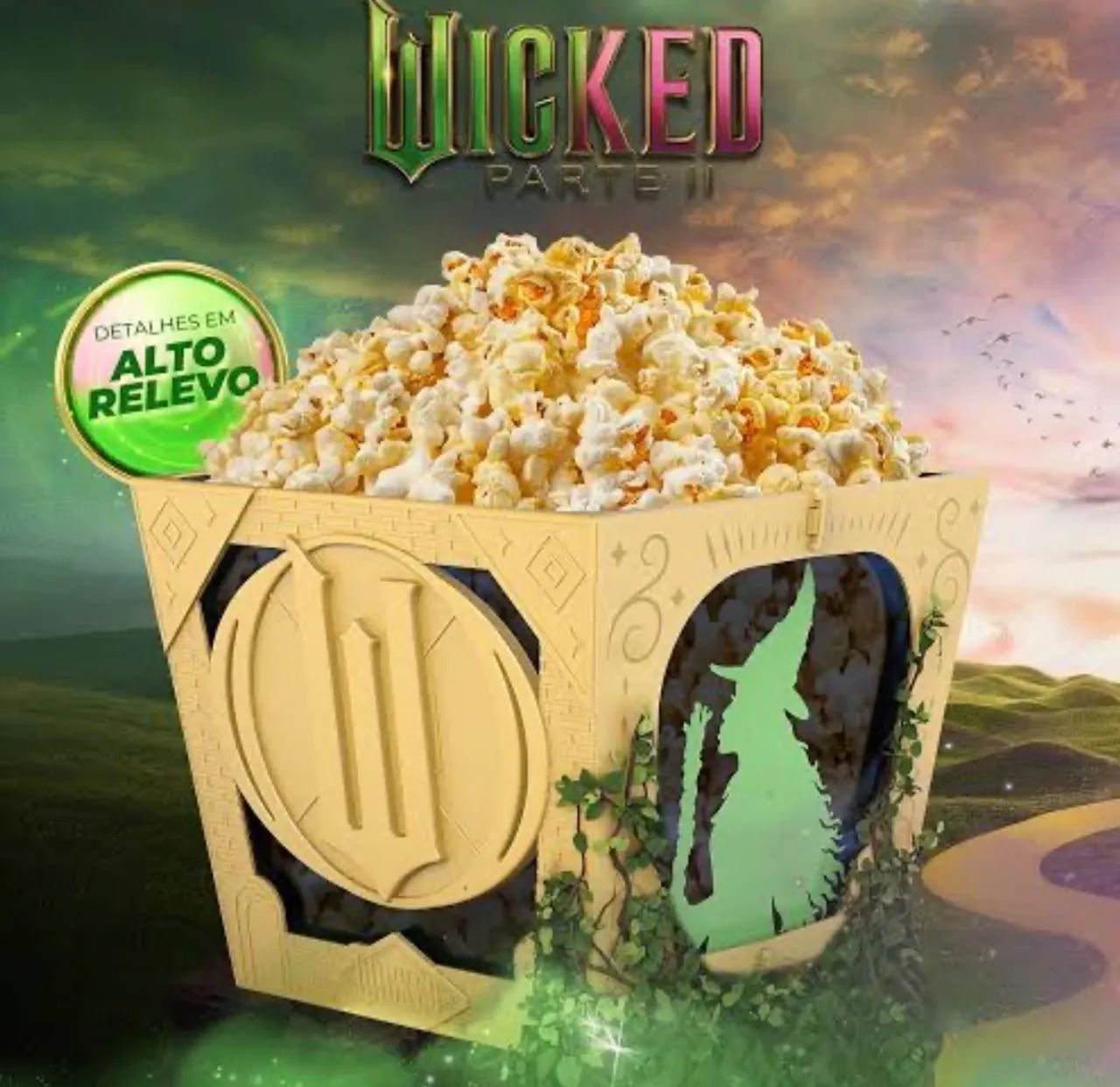 Balde de pipoca do Filme Wicked lacrado Disney  - Foto 3