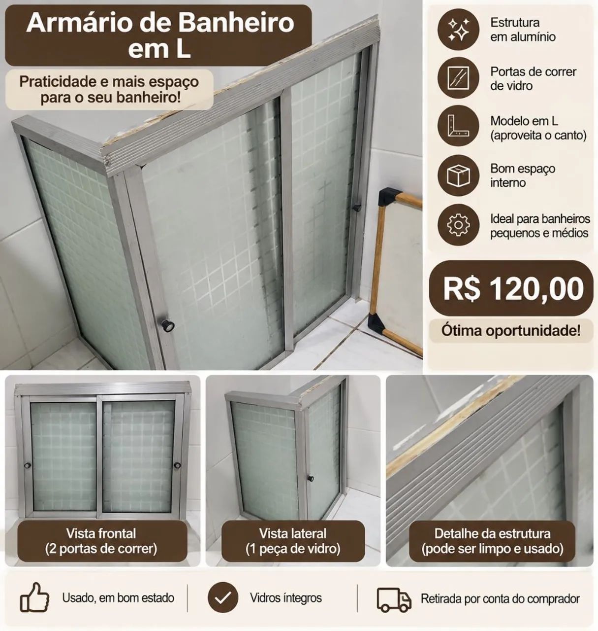 Armário Banheiro em  L