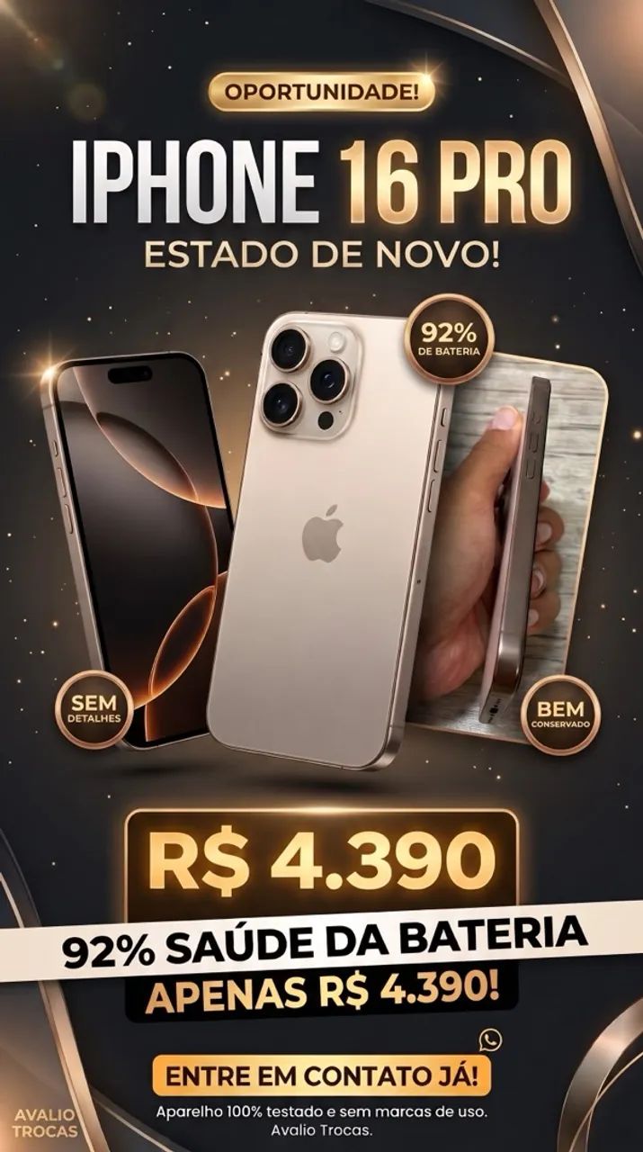 iPhone 16 pro zerado 92%?