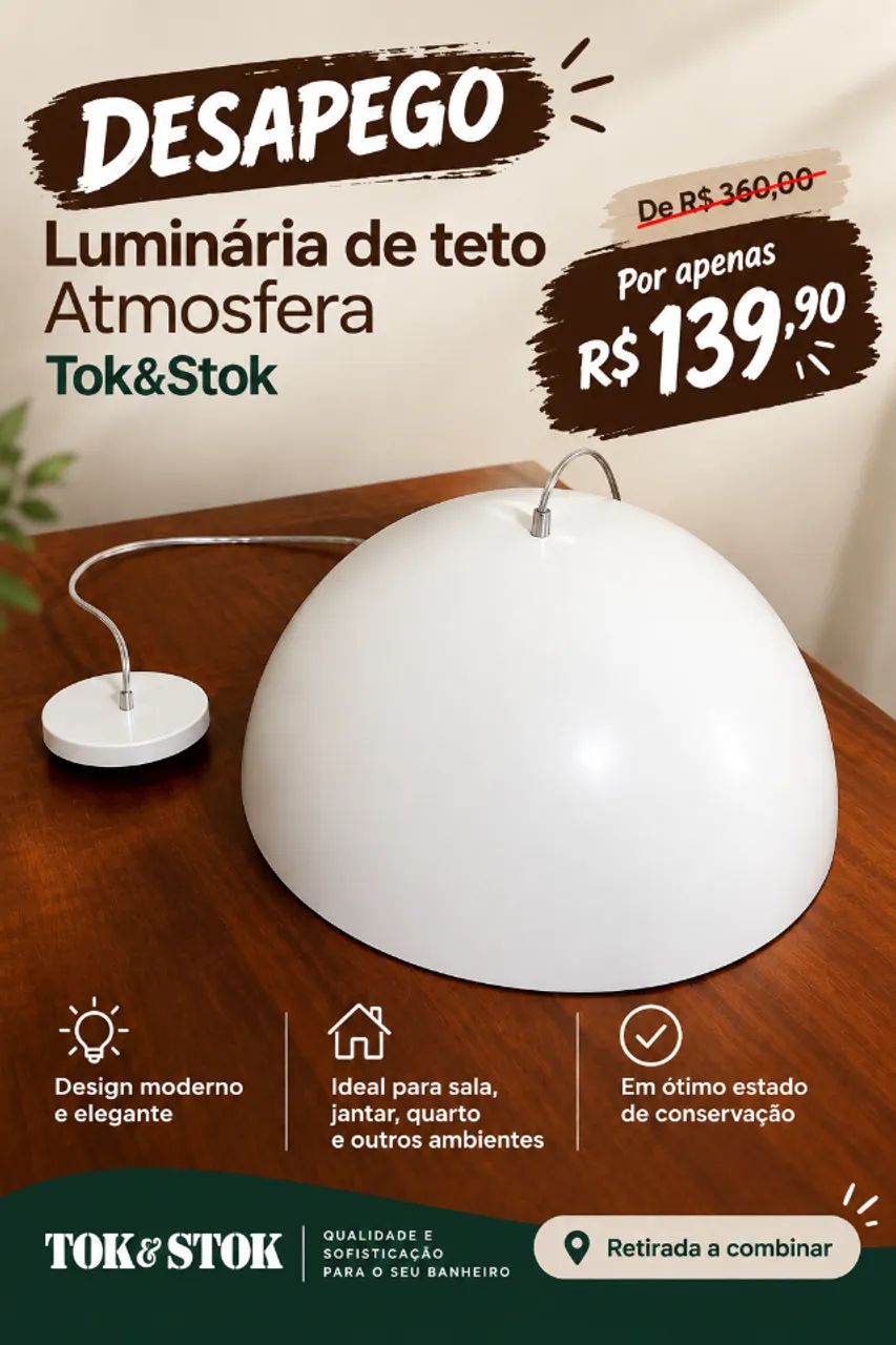 Luminária de teto Tok & Stok