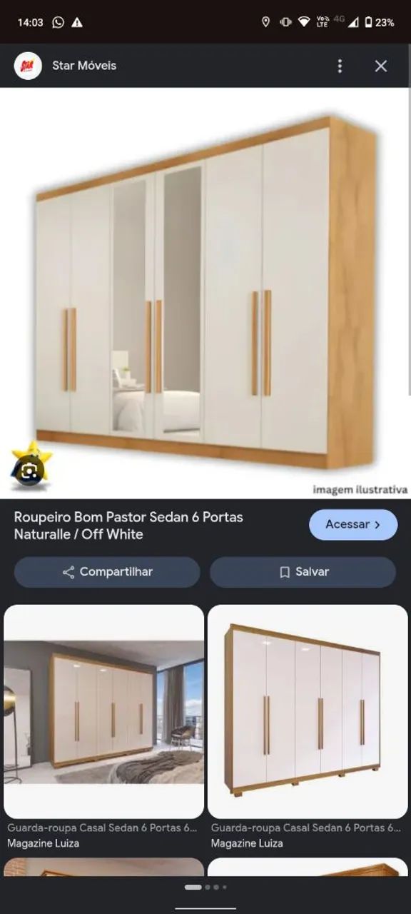 Guarda roupa nunca usado 