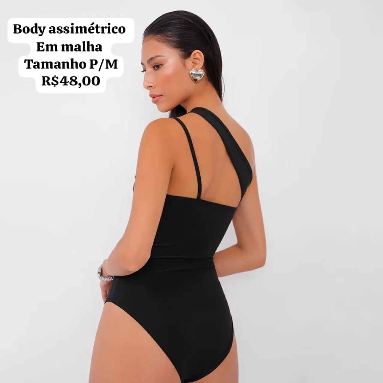 Body assimétrico em malha  - Foto 3