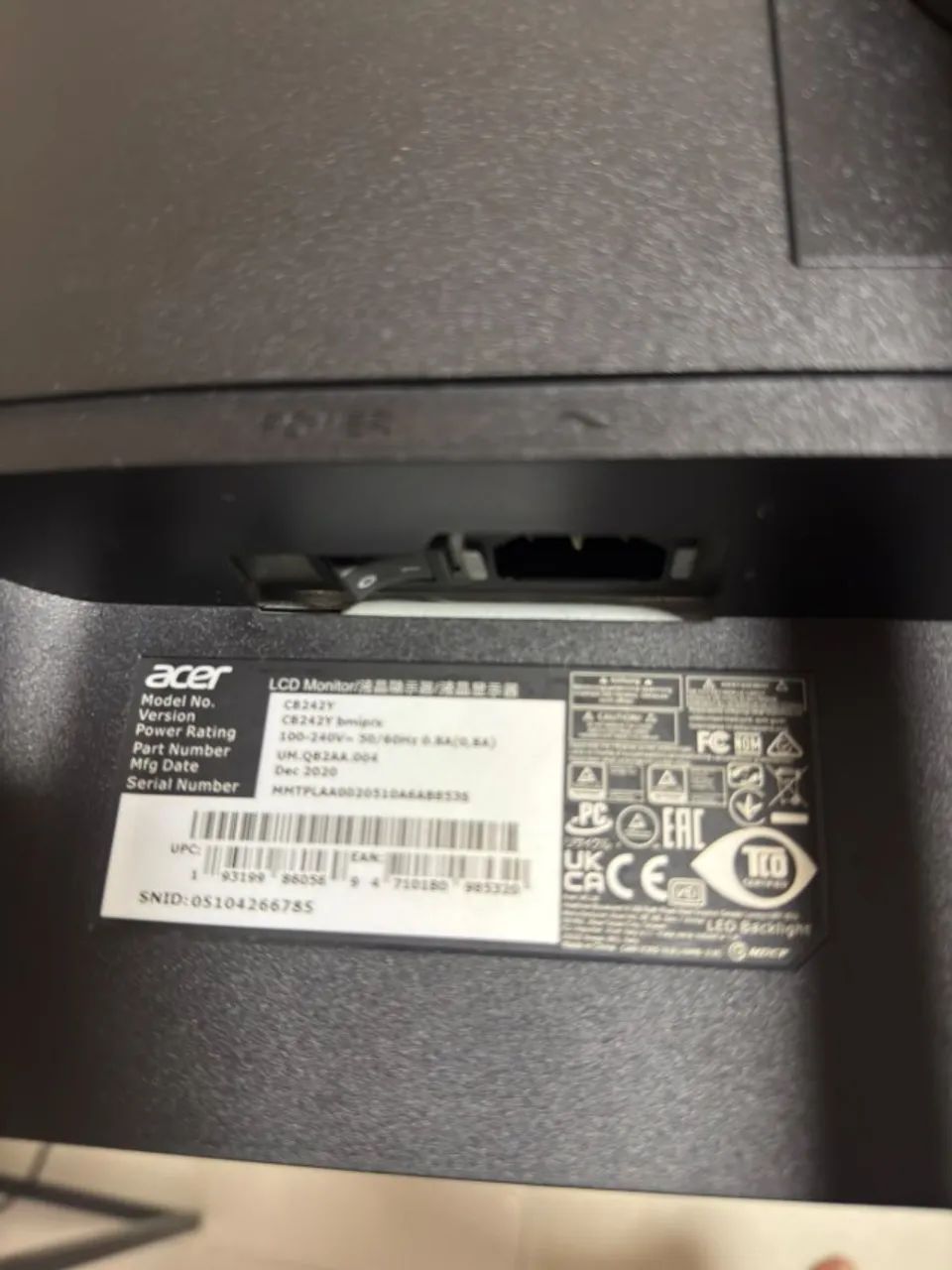 Monitor Acer 23,8" Full HD IPS (Modelo CB242Y) - Foto 3