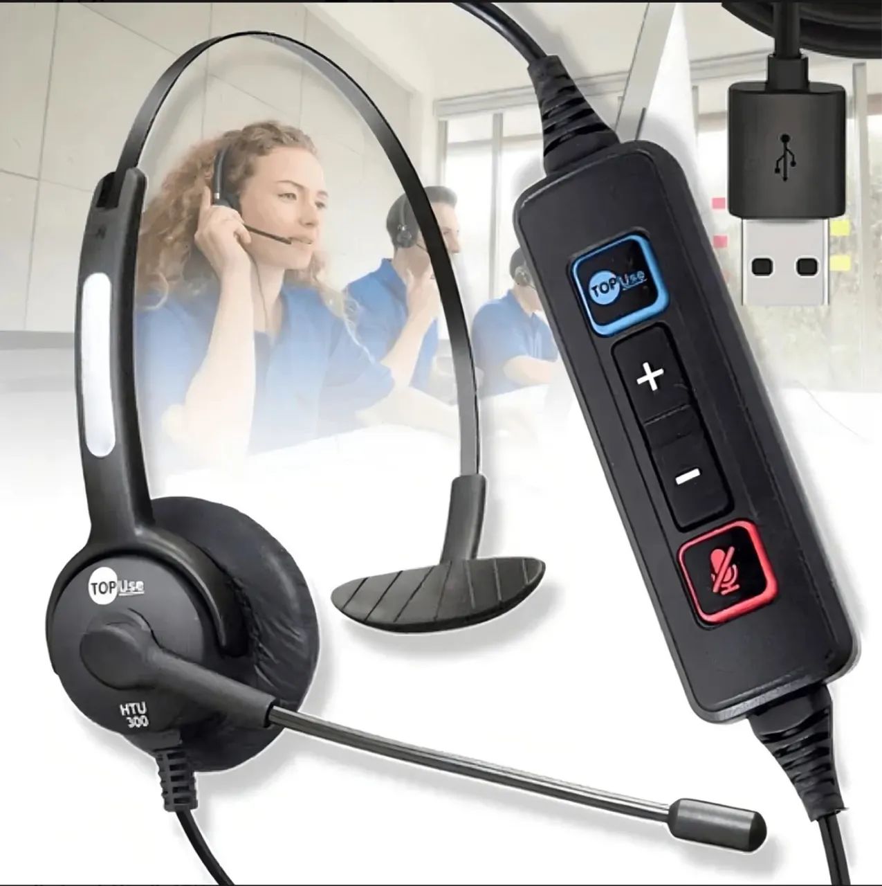 Headset Usb Com Cancelador De Ruídos - Topuse