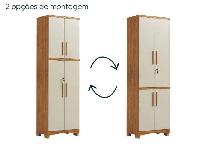 Multifuncional Blanc 4 Portas, 100% MDF - Rio Doce - Foto 3