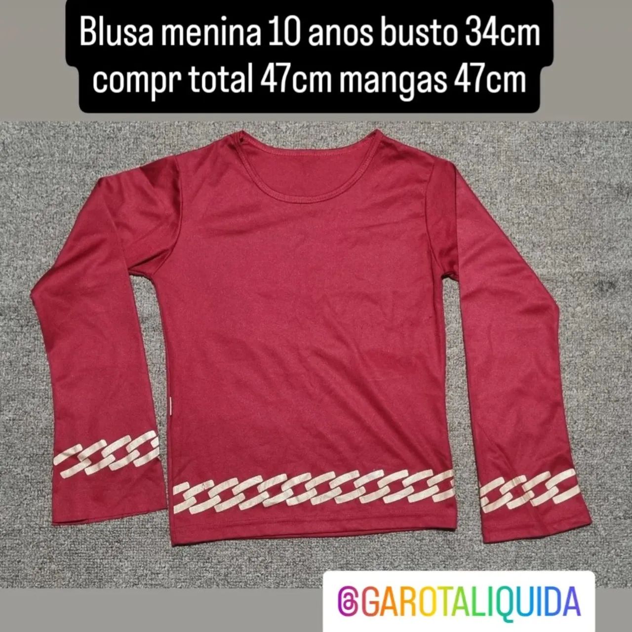 Blusa menina 10 anos
