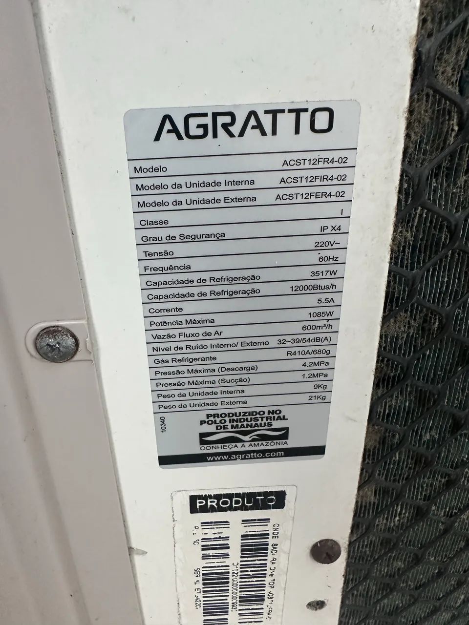 Ar Condicionado Split 12000 BTUs Agratto - Foto 2
