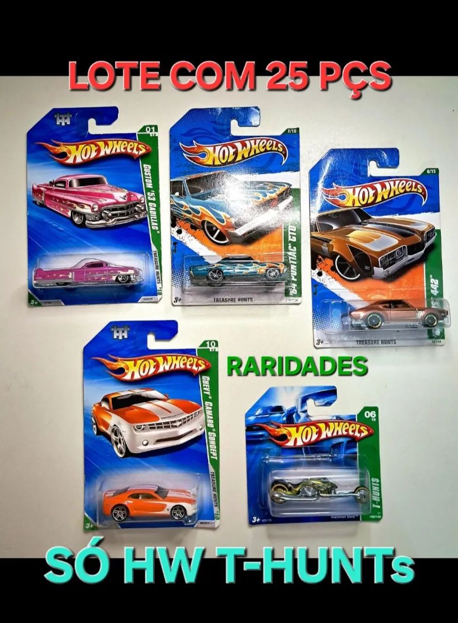 T-HUNTs - LOTE 25 PÇs DIFERENTES - HOT WHEELS 1:64 - LACRADOS