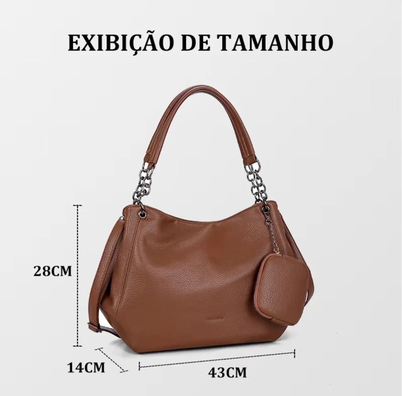 Bolsa grande em couro PU. - Foto 3