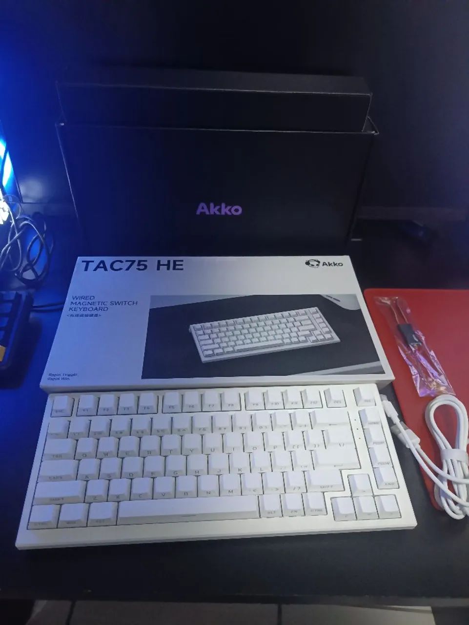 Teclado magnético akko 75 he branco  - Foto 2