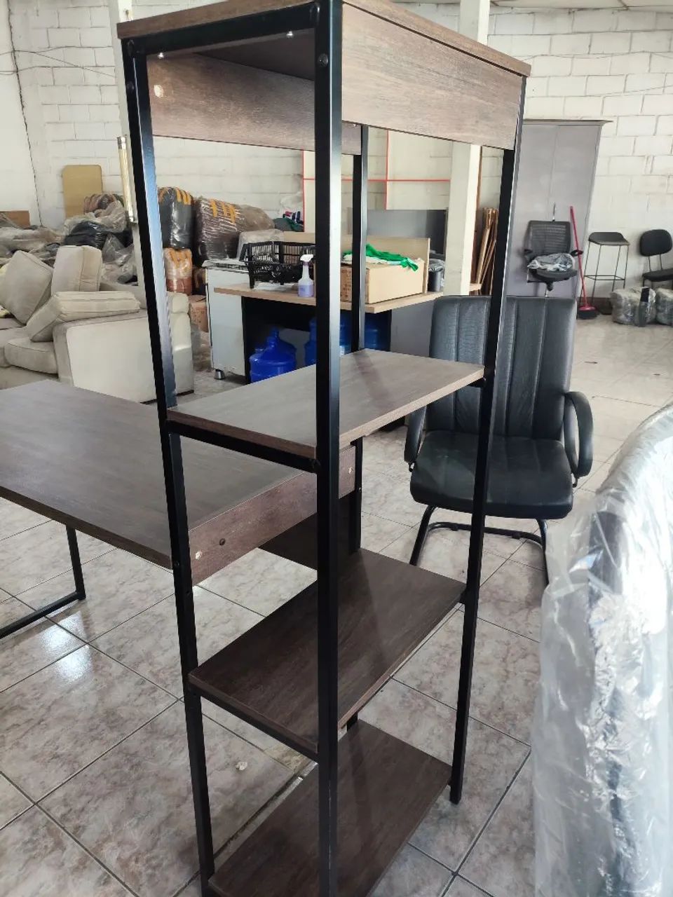 Mesa Escrivaninha Home Office com Prateleiras Industrial  - Foto 4