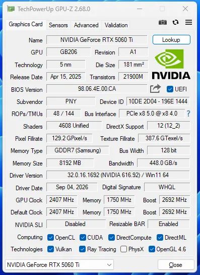 Placa de video Geforce RTX 5060 TI 8GB - NOVA - Foto 4
