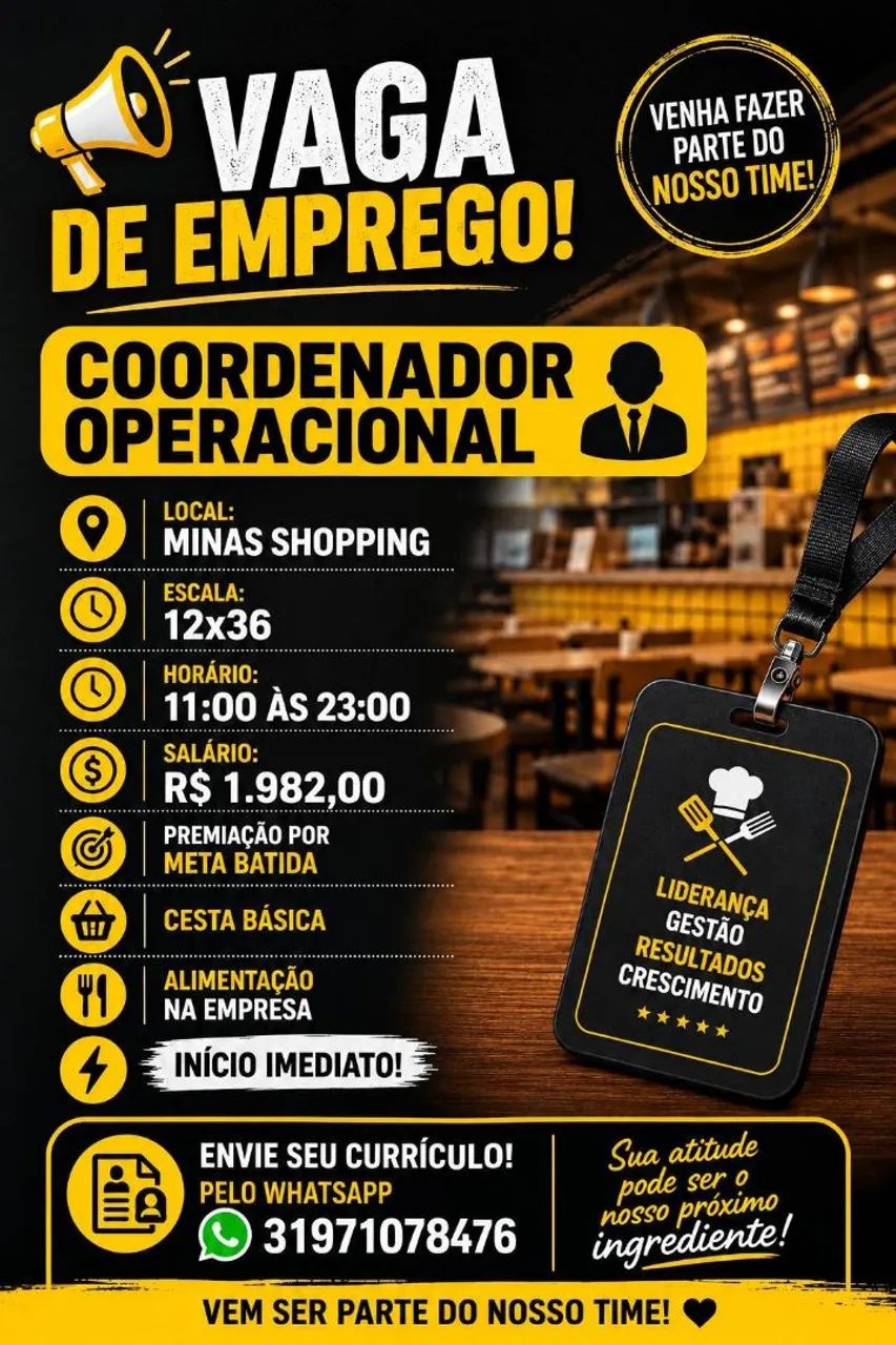 Coordenasor de restaurante 