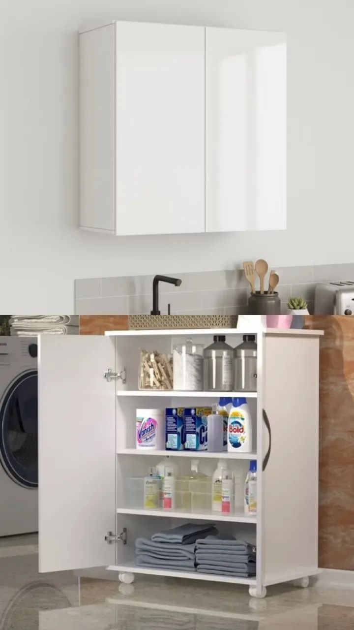 Armário de Cozinha com prateleira + 2 armários com rodinha cinco divisões 