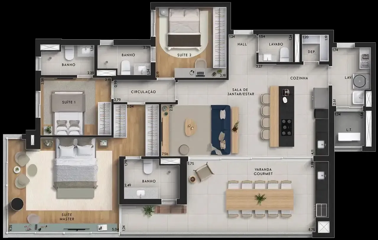 PLANTA 143m²