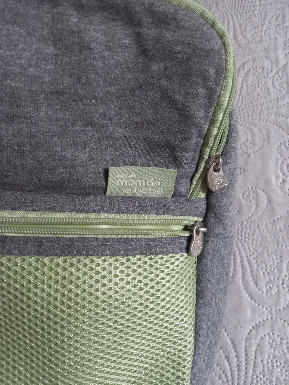 Bolsa termica natura bebe cinza e verde - Foto 5