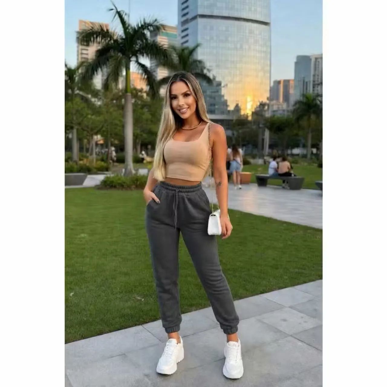 Calça Jogger feminina moletom