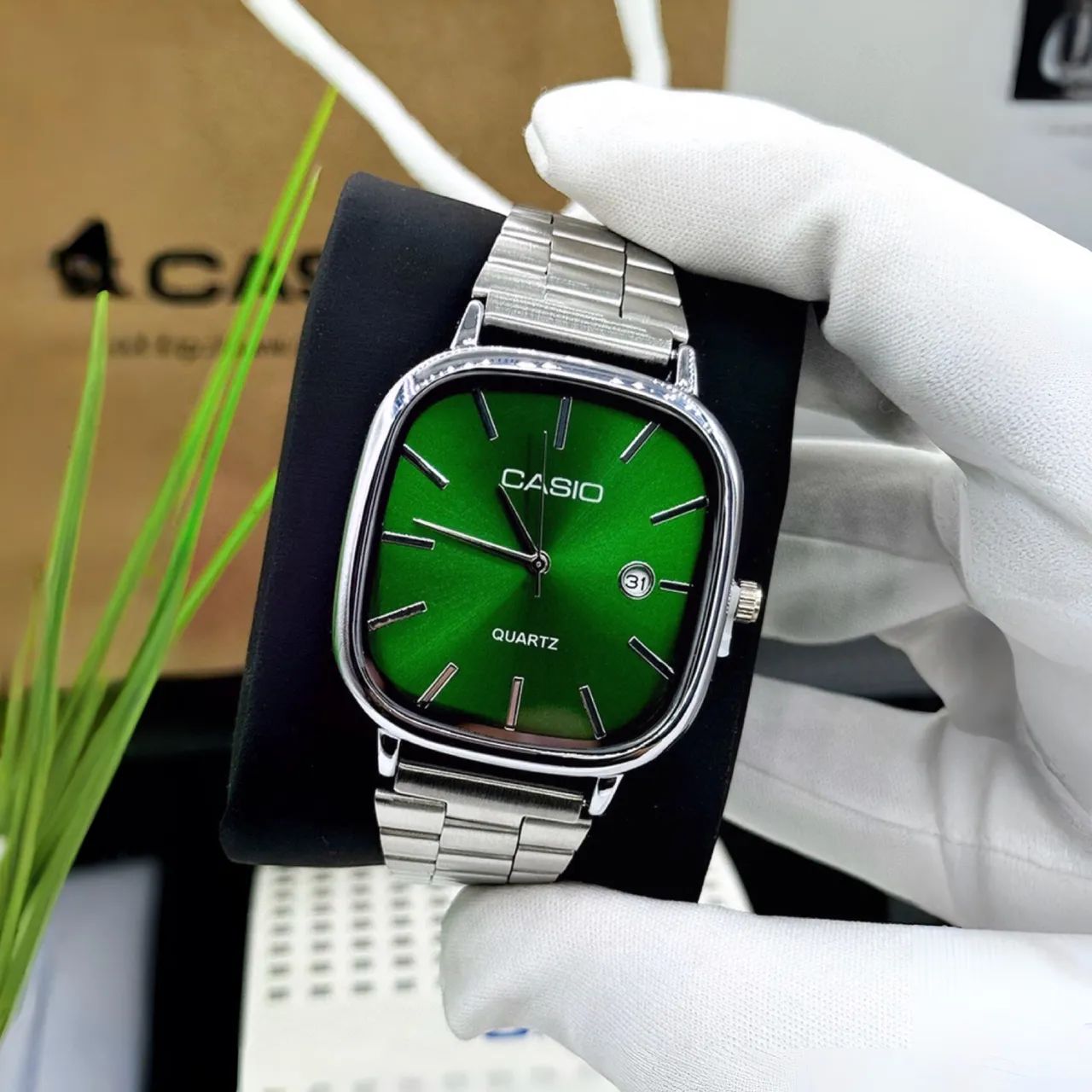 Relógio Casio vintage A138 verde escuro novo + caixa 