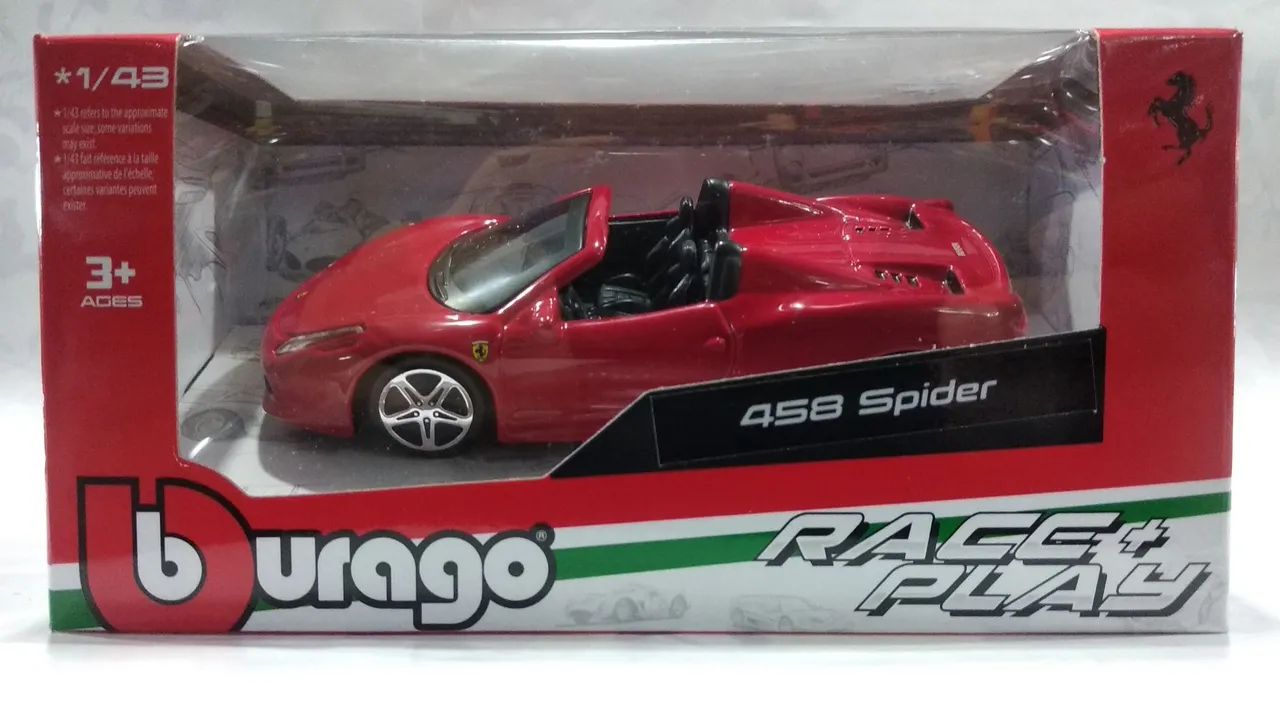 Miniatura Ferrari 458 Spider  1:43  Bburago