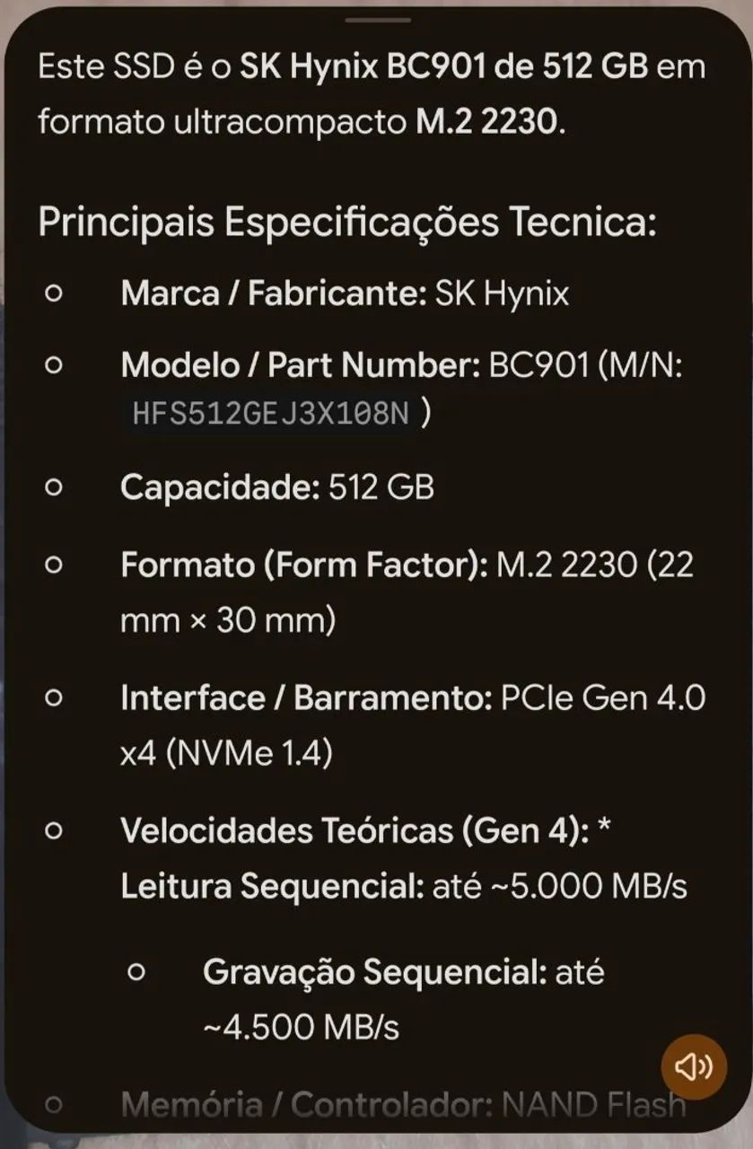 SSD NMVE 512Gb SK HYNIX - Foto 2