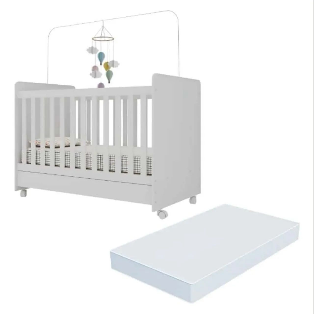 Berço branco com colchão  - Foto 2