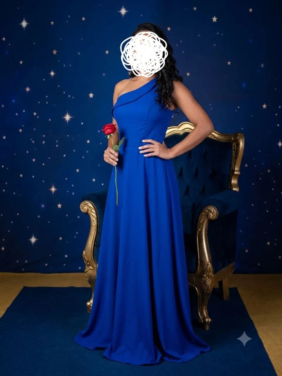 Vestido longo (Azul royal) 38/40 com lastec - Foto 4