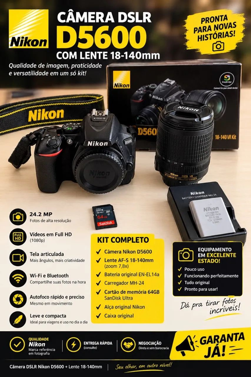 Câmera DSLR Nikon D5600 