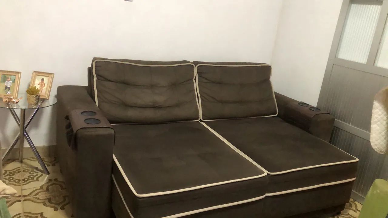 Sofá retrátil 3 lugares 