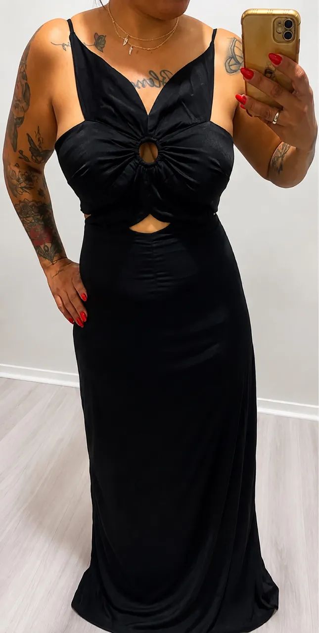 Vestido longo preto