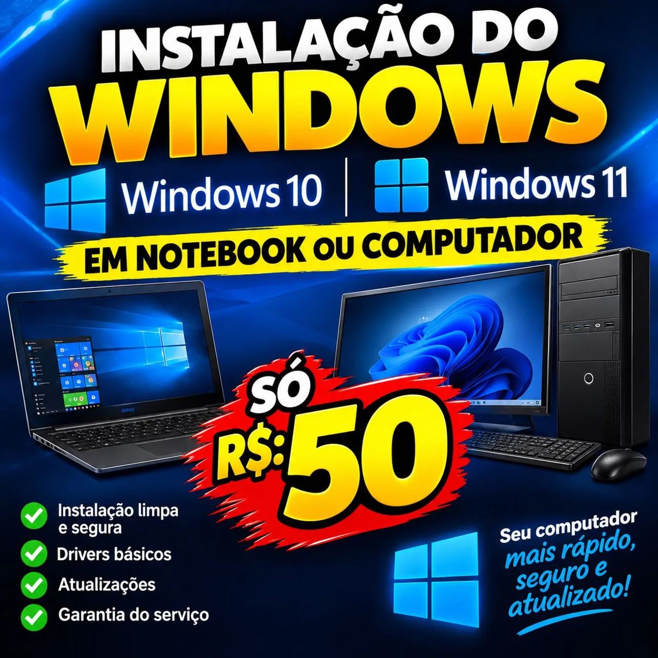 Instalação do Windows 10 ou 11 
